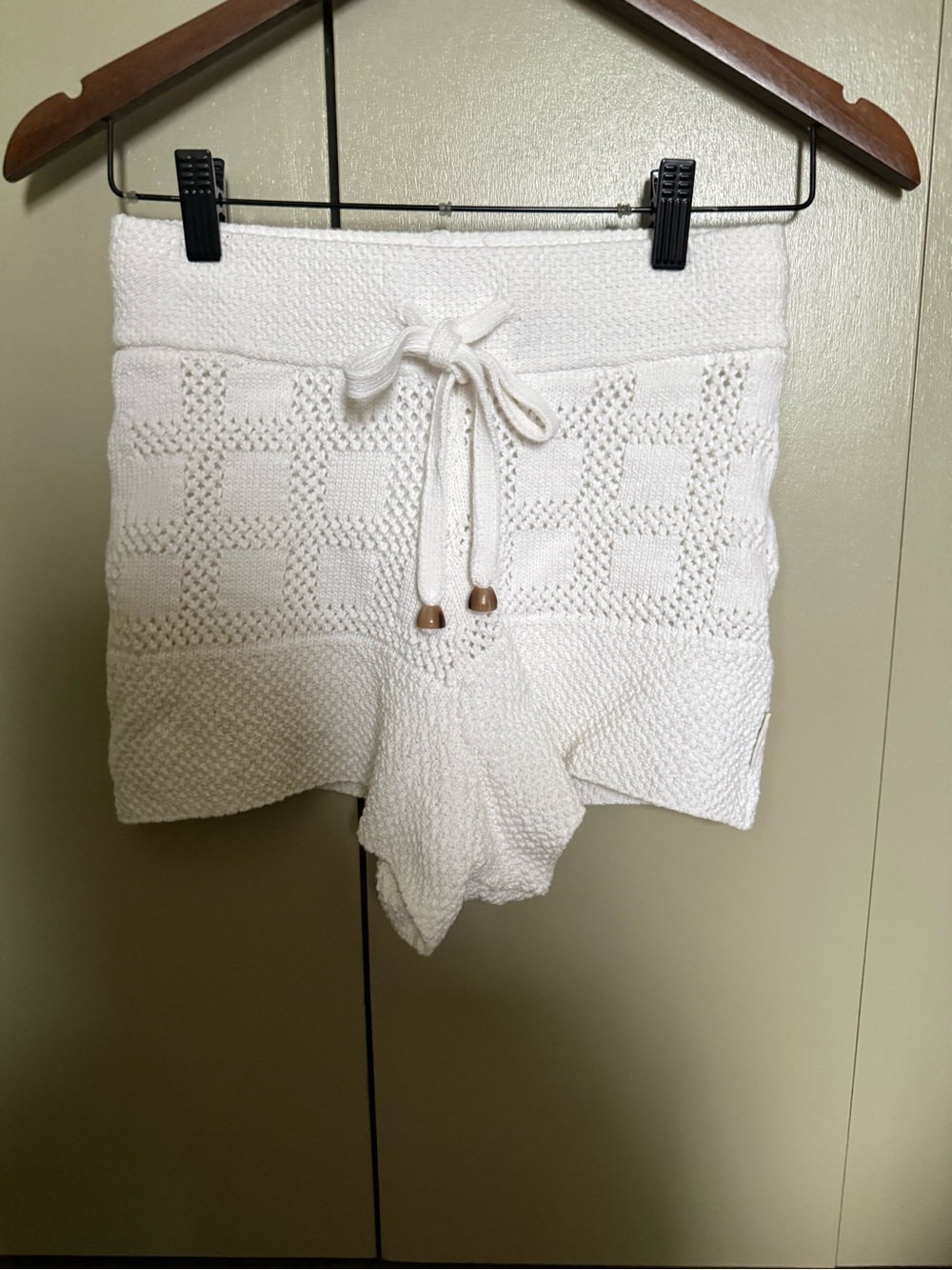 Zimmermann White Crochet Knit High Waist Shorts Size 0 NWOT